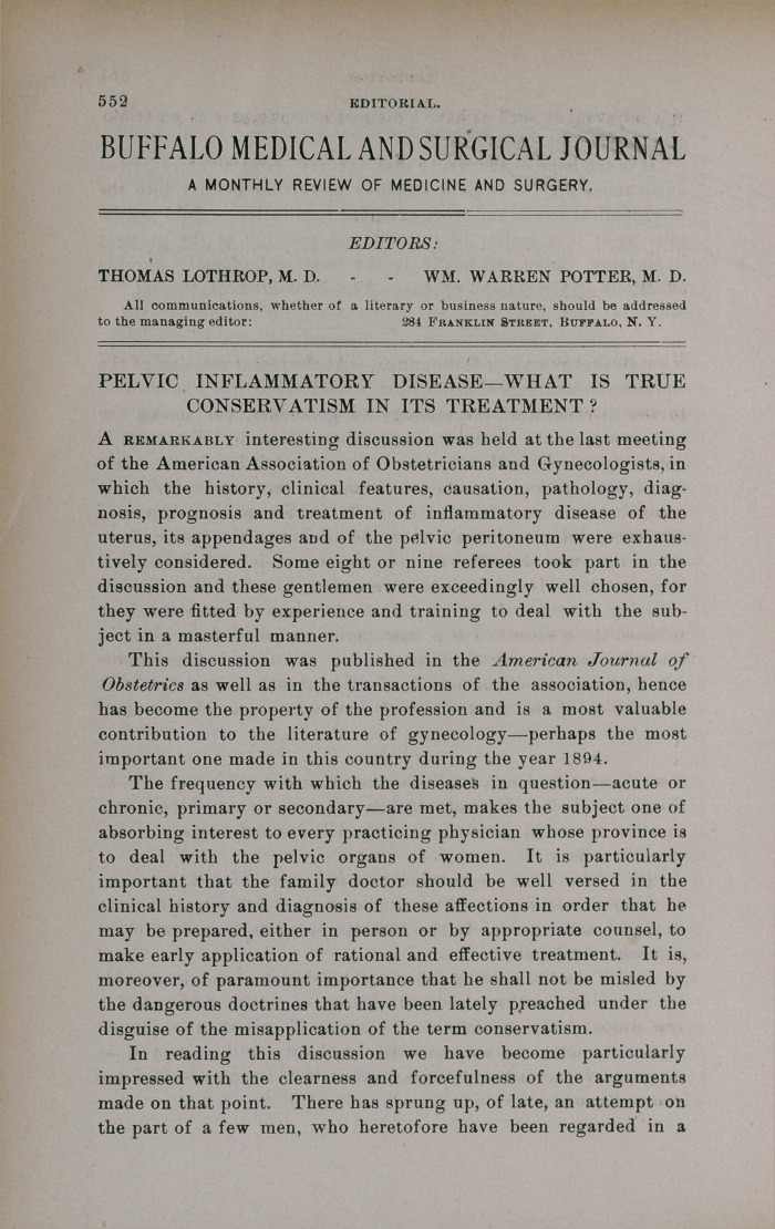 Pelvic Inflammatory Disease-What Is True Conservatism in Its Treatment?