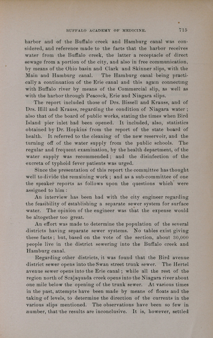 Buffalo Academy of Medicine: Meeting Held October 9, 1894.