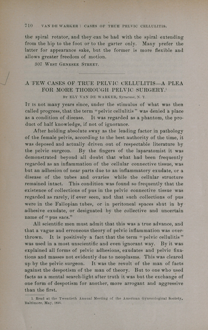 A Few Cases of True Pelvic Cellulitis-A Plea for More Thorough Pelvic Surgery.