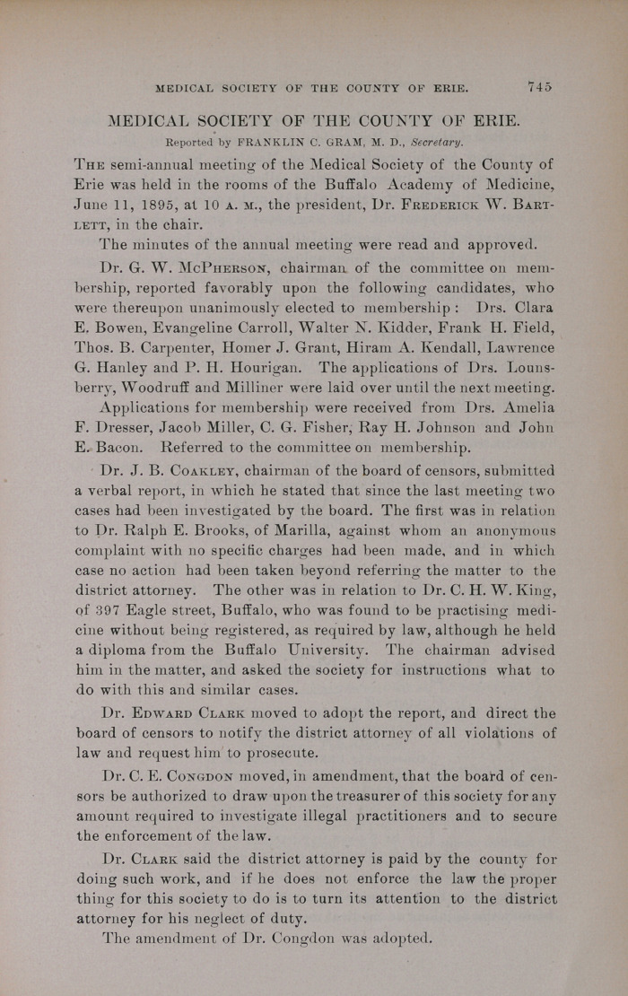 Medical Society of the County of Erie.