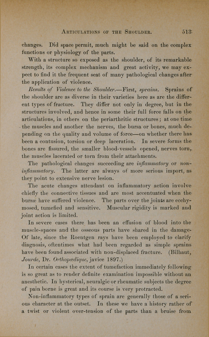 A Few Brief Observations on the Pathology of the Triple Articulations of the Shoulder.