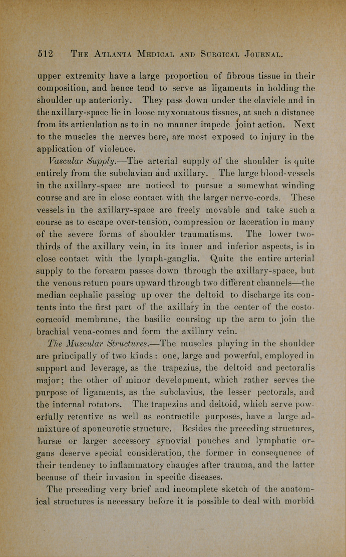 A Few Brief Observations on the Pathology of the Triple Articulations of the Shoulder.