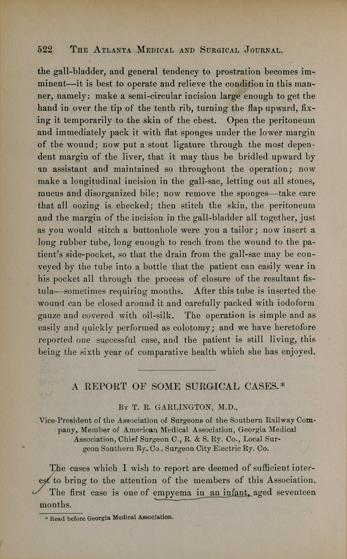 A Report of Some Surgical Cases.