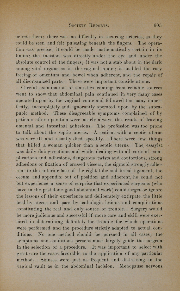 Chicago Gynecological Society: Regular Meeting Held September 18, 1898.