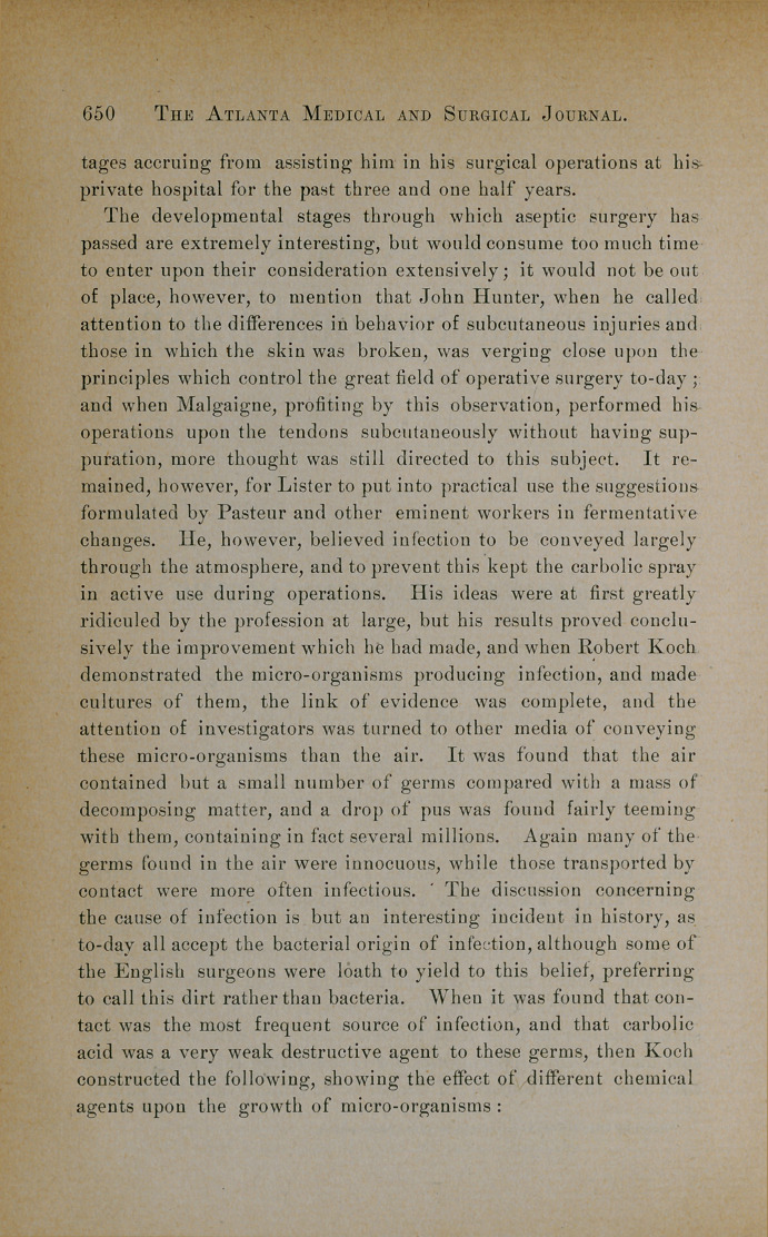 The Possibilities of Perfection in Aseptic Surgical Technique.