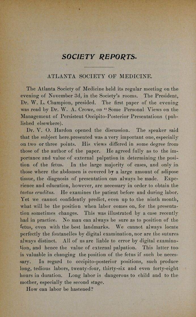 Atlanta Society of Medicine.