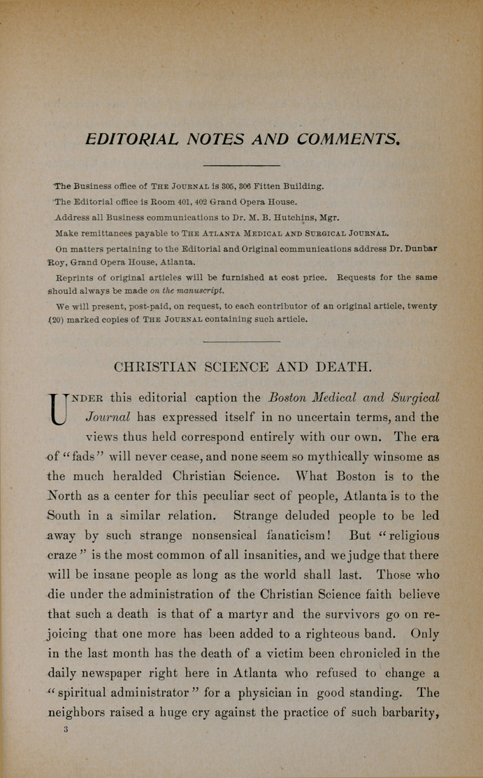 Christian Science and Death.