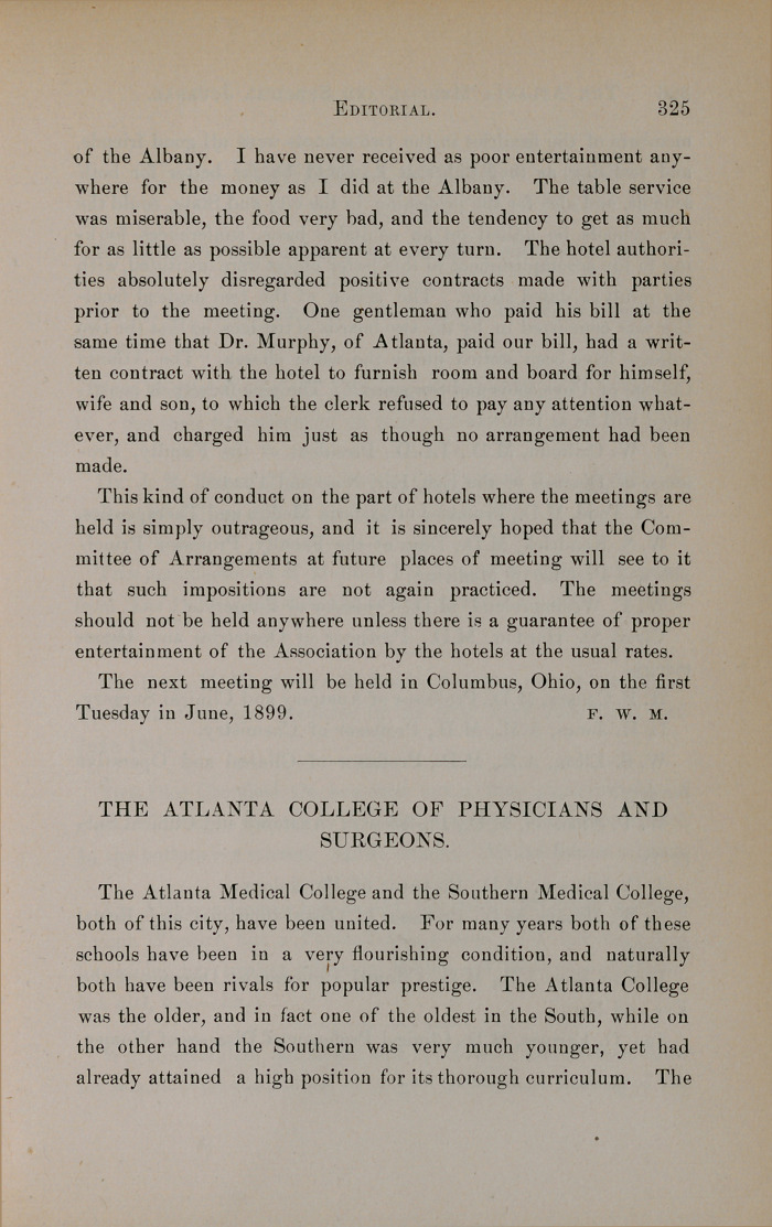 The Atlanta College of Physicians and Surgeons.