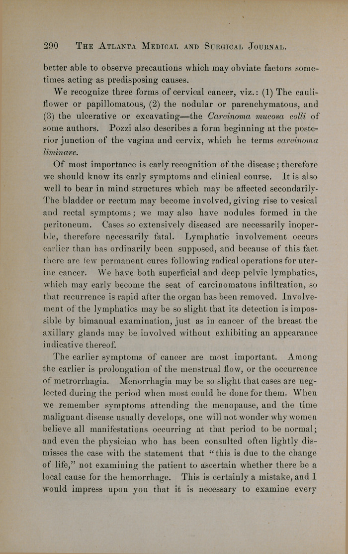 Malignant Disease of the Uterus.