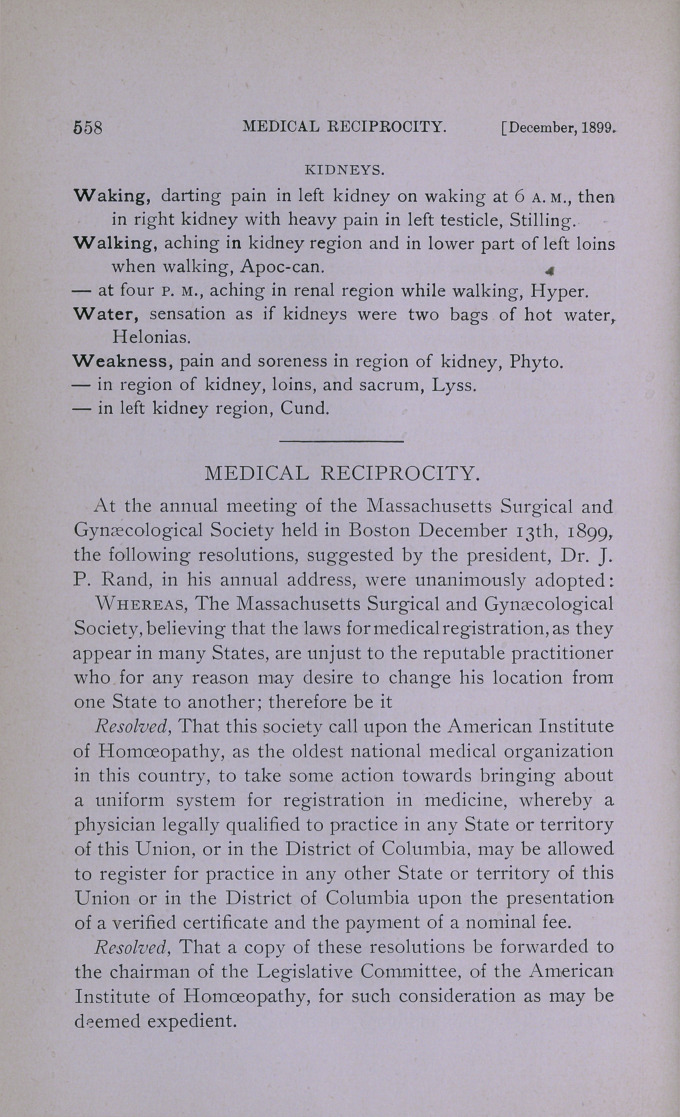 Medical Reciprocity.