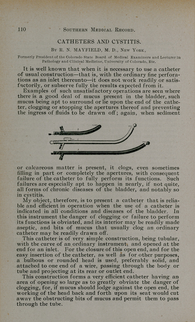 Catheters and Cystitis.