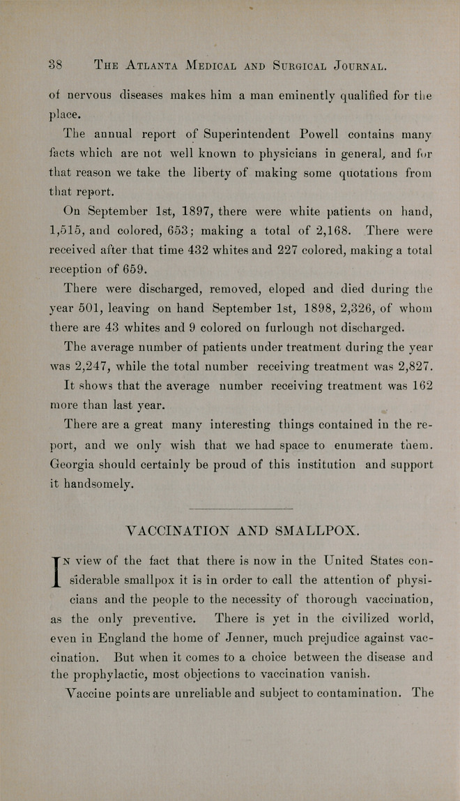 Vaccination and Smallpox.