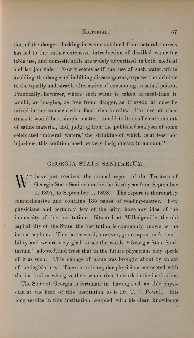 Georgia State Sanitarium.