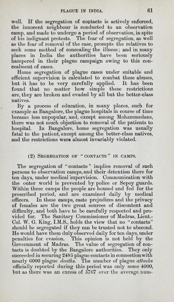 Some Preventive Measures Adopted in the Presidency of Madras during the Late Epidemic Prevalence of Plague in India.