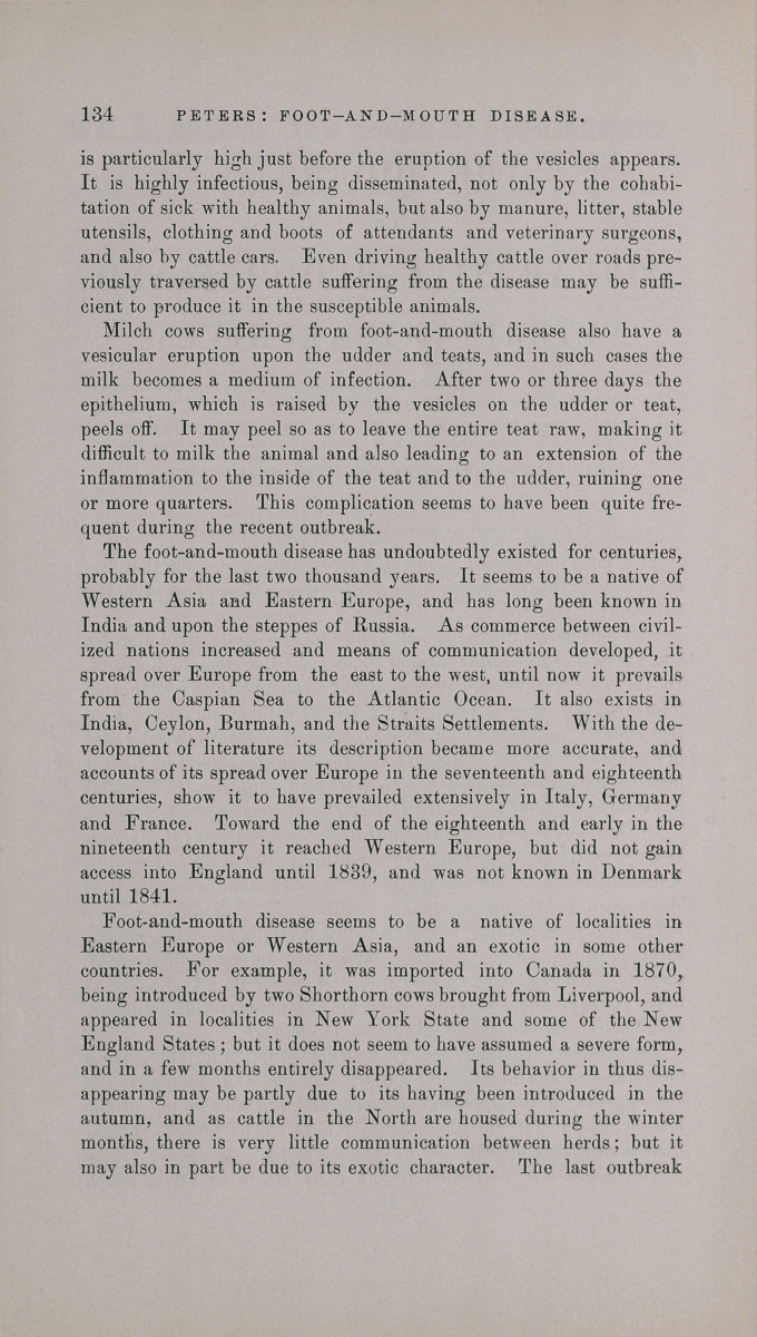 Foot-and-Mouth Disease in Massachusetts.