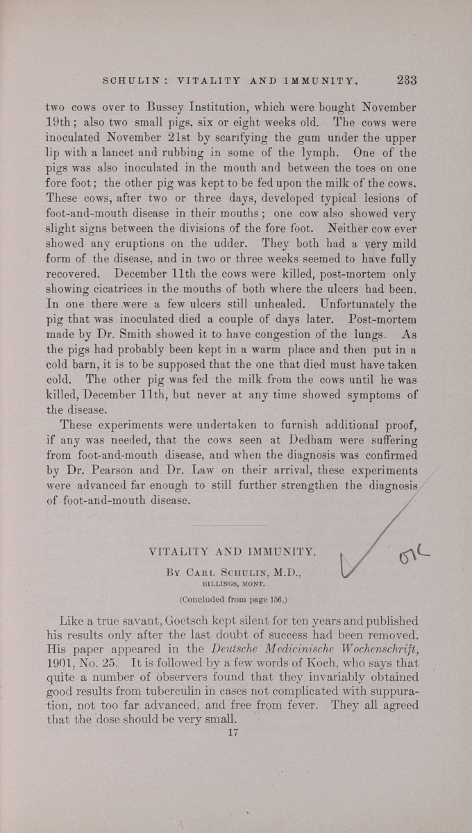 Vitality and Immunity.
