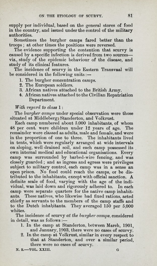On the Etiology of Scurvy.