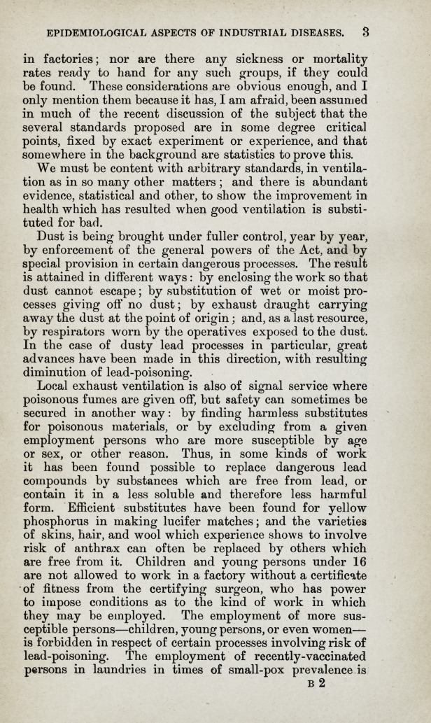 The Epidemiological Aspects of Industrial Diseases: Inaugural Address of Session 1904-1905.
