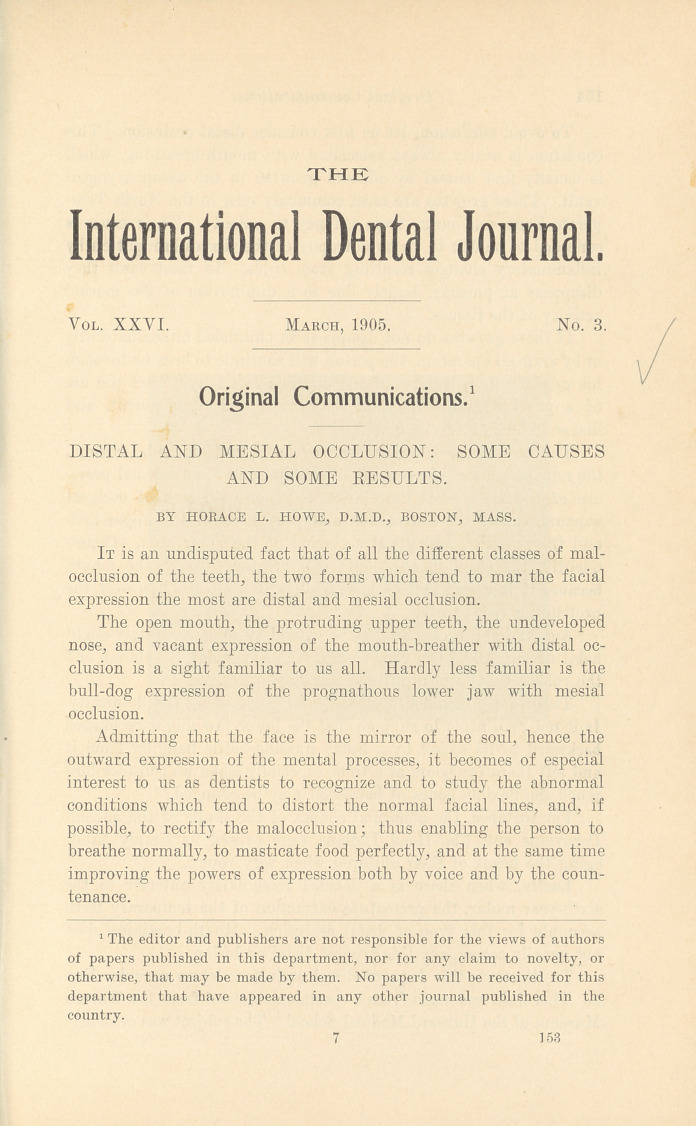 Distal and Mesial Occlusion: Some Causes and Some Results.