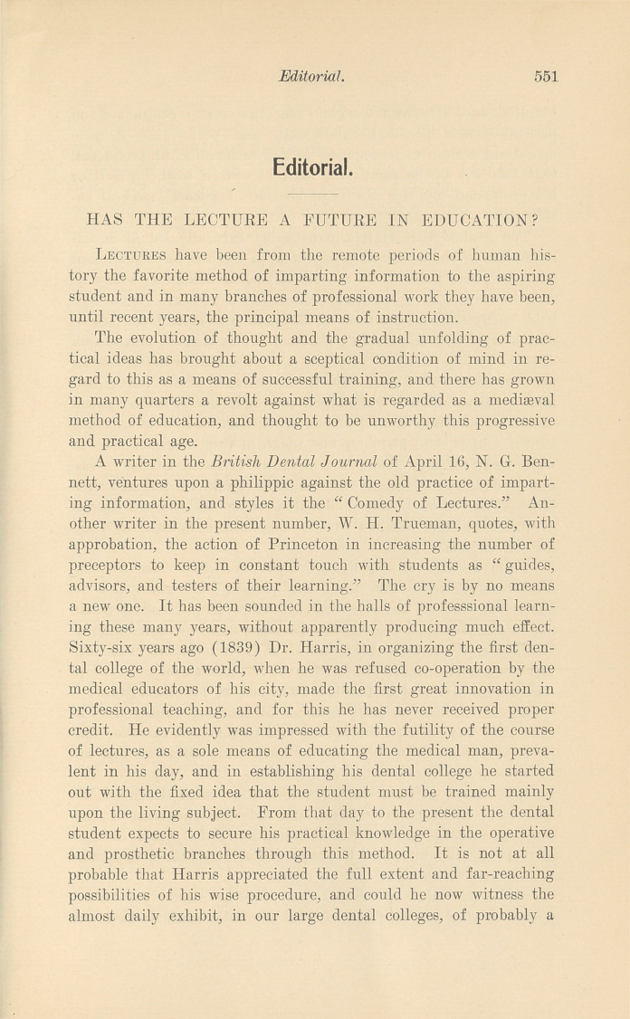 Has the Lecture a Future in Education?