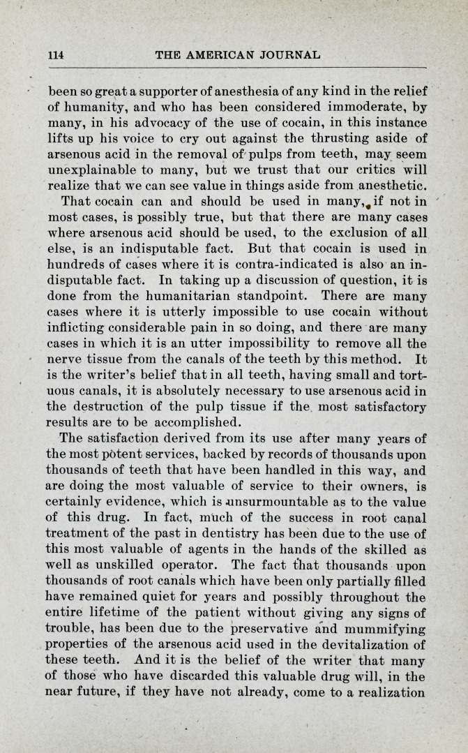 The Use of Arsenous Acid Not Objectionable.