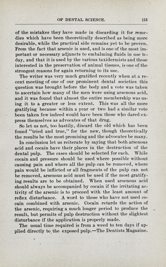 The Use of Arsenous Acid Not Objectionable.