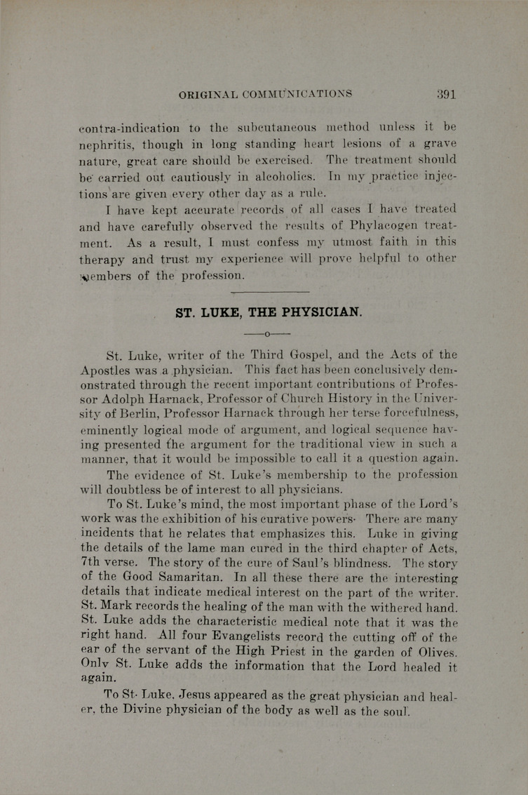 St. Luke, the Physician.