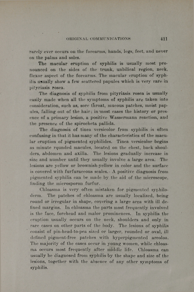 A Few Points in the Differential Diagnosis of the Skin: Manifestations of Syphilis from Other Dermatoses.