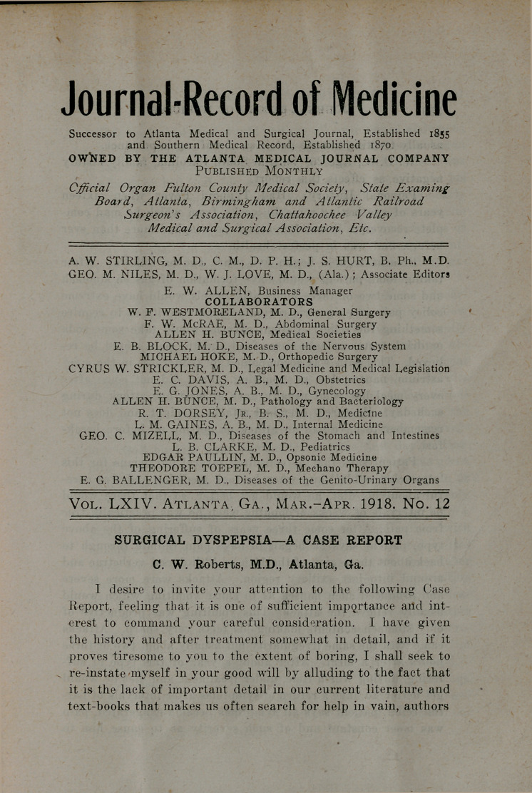 Surgical Dyspepsia-A Case Report.