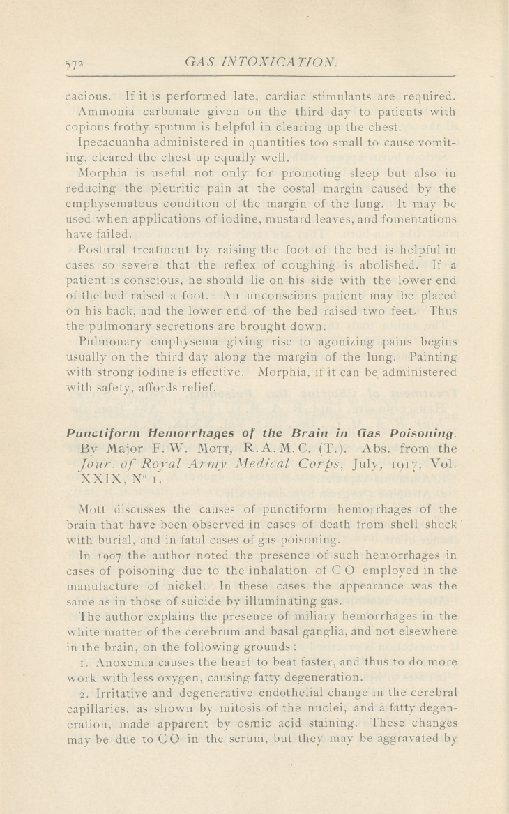 Treatment of Chlorine Gas Poisoning.