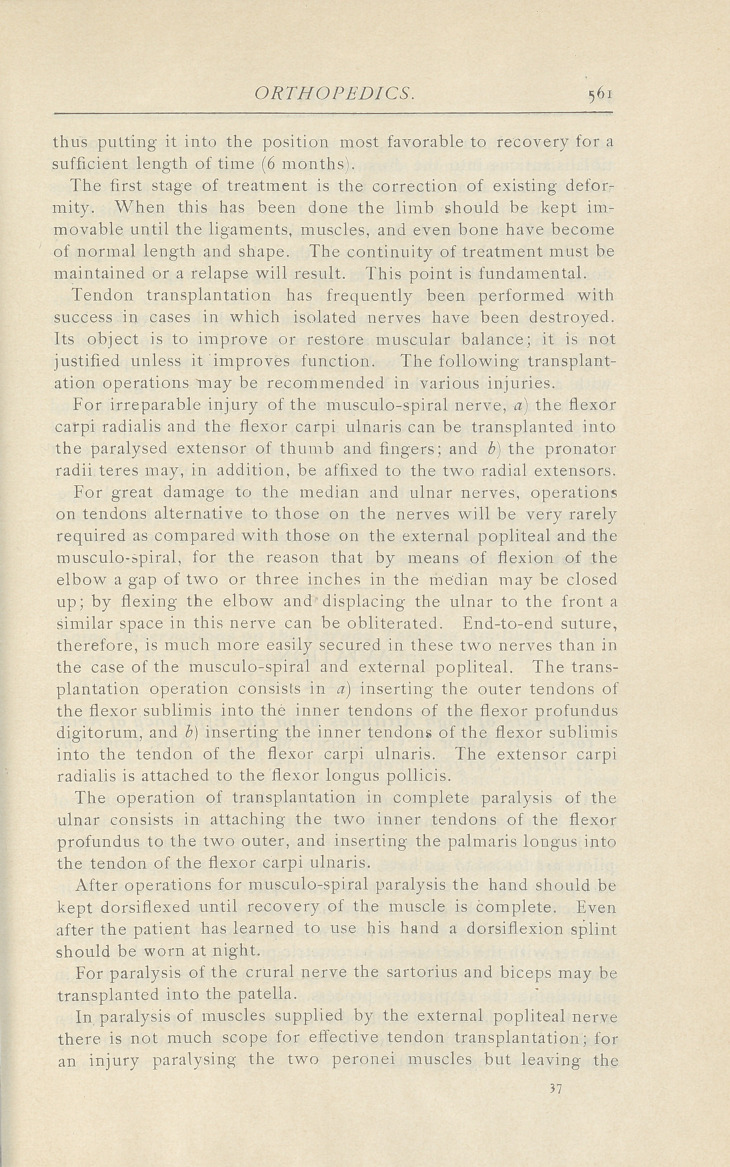 Suture of Nerves, and Alternative Methods of Treatment by Transplantation of Tendon.