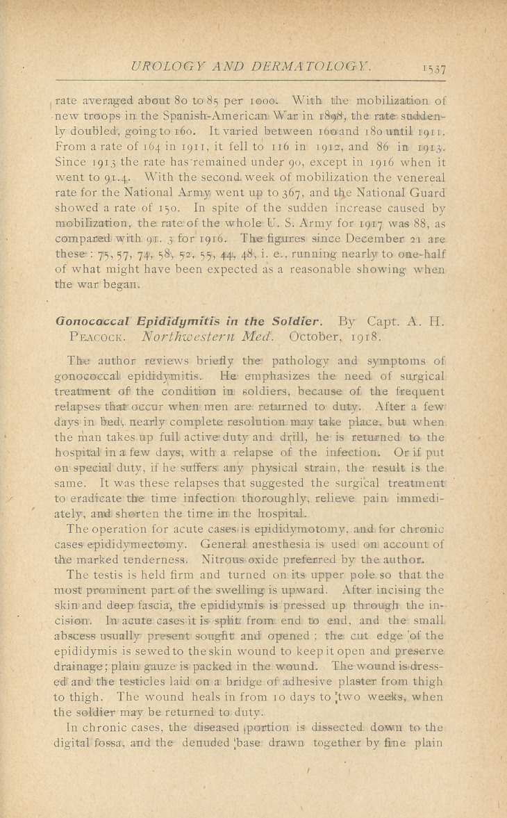 Handling of the Venereal Problem in United States Army in the Present Crisis.