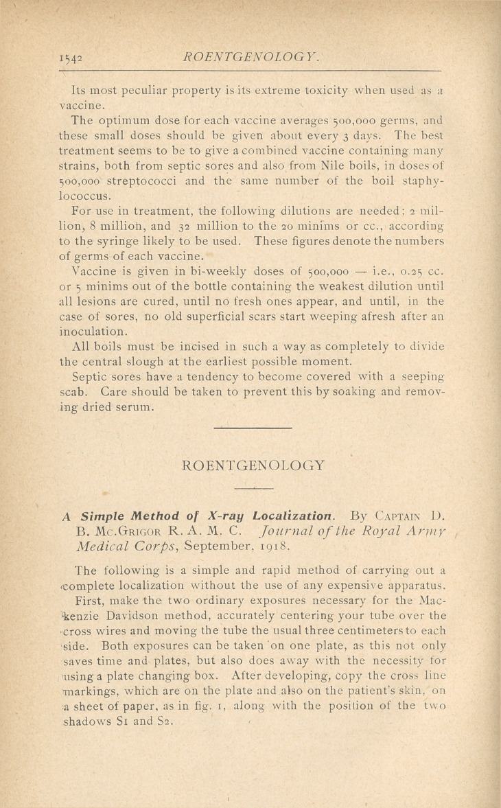 A Simple Method of X-ray Localization.