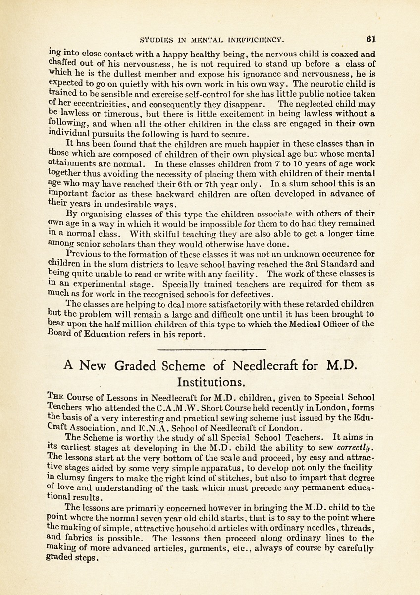 A New Graded Scheme of Needlecraft for M.D. Institutions.