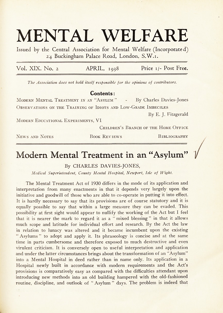 Modern Mental Treatment in an "Asylum".