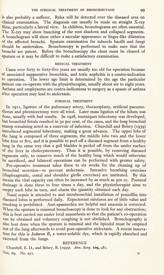 The Surgical Treatment of Bronchiectasis.