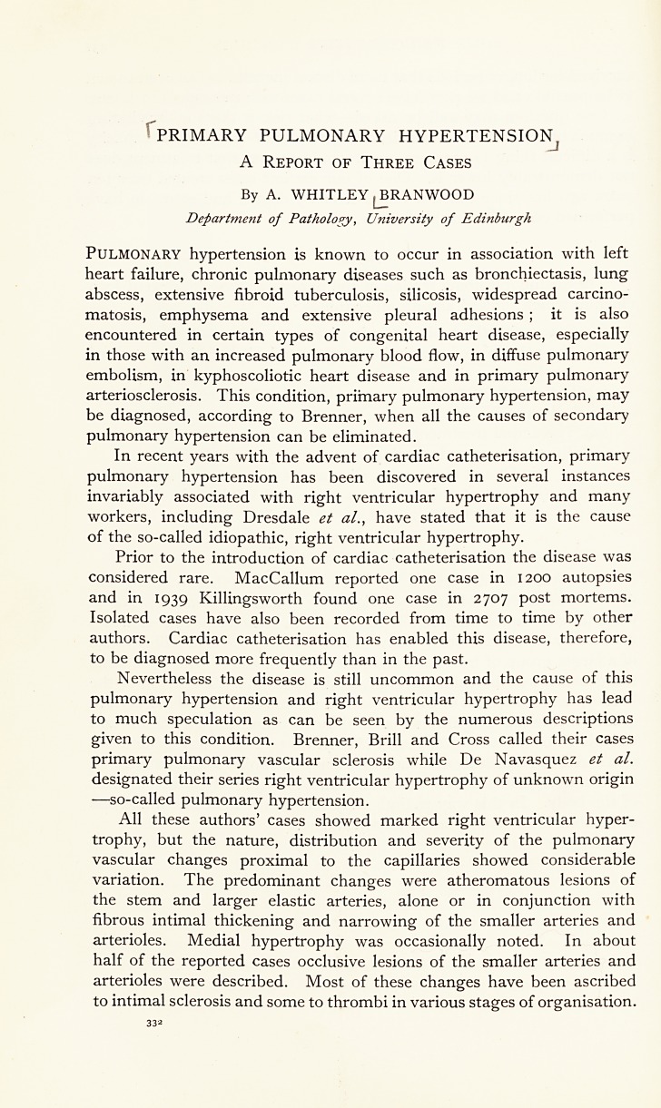 Primary pulmonary hypertension; a report of three cases.