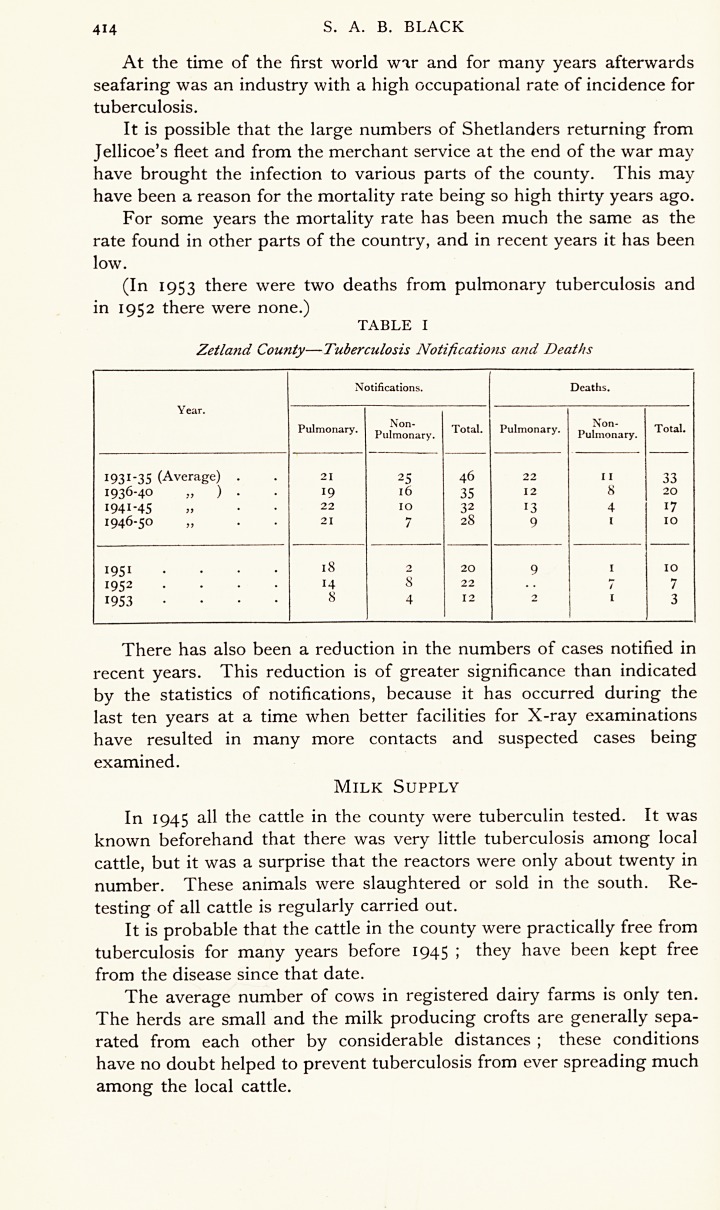 Tuberculosis in Shetland and tuberculin testing of school children.