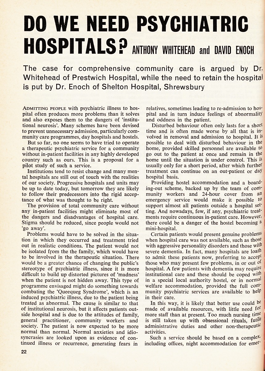 Do We Need Psychiatric Hospitals?