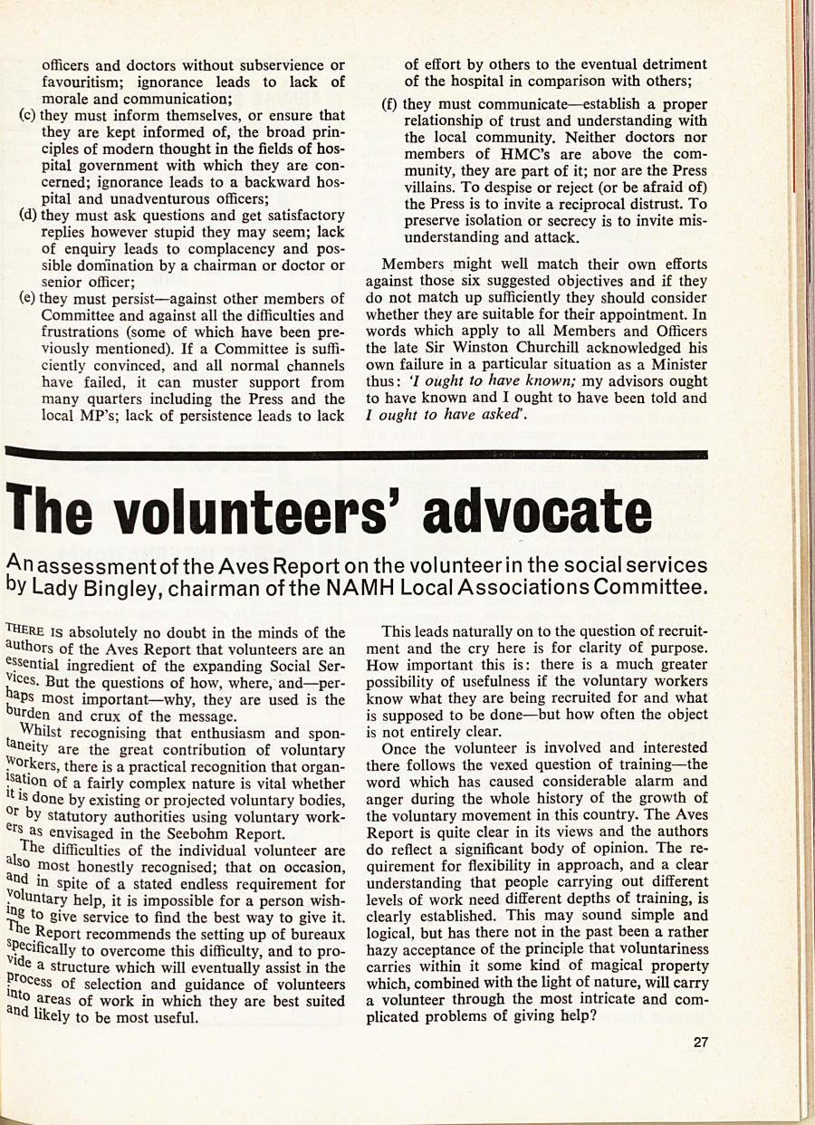 The Volunteers' Advocate.