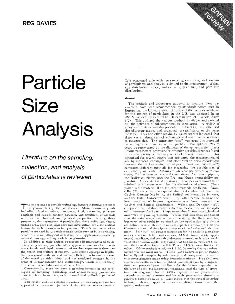 Particle Size Analysis