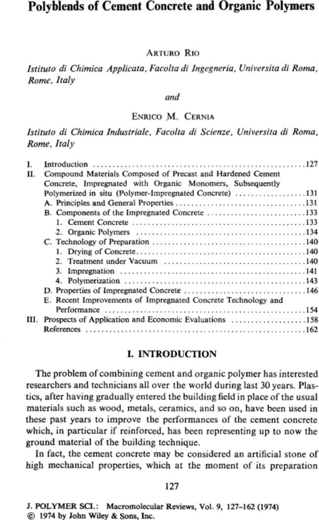 Polyblends of cement concrete and organic polymers