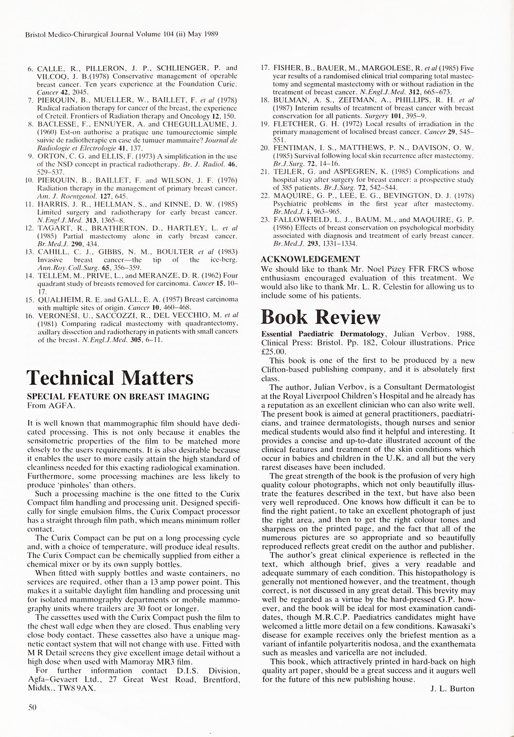 Technical Data from Agfa.