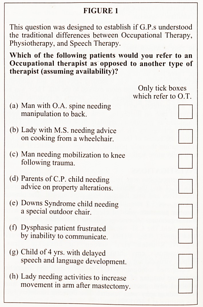 Occupational therapy--does the doctor know?