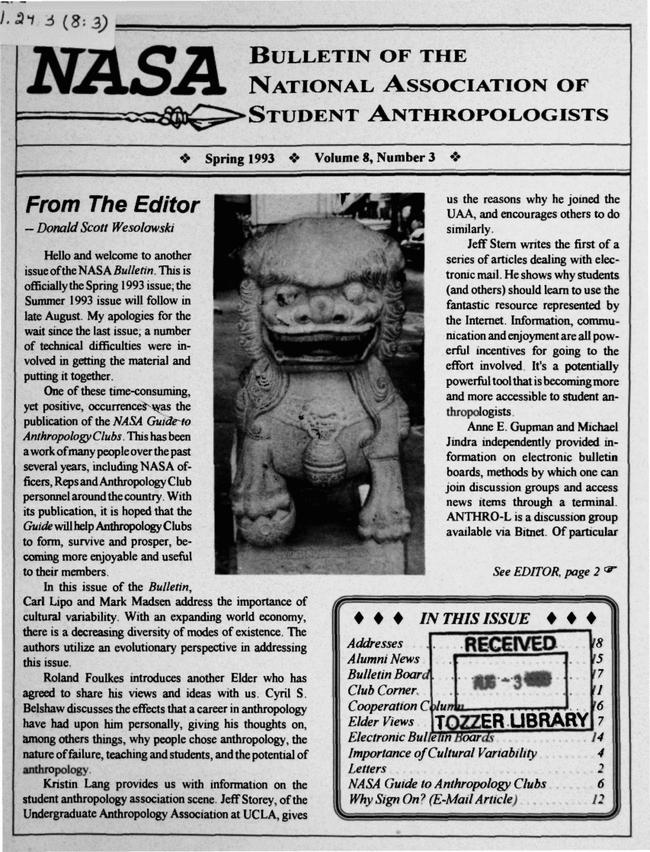 Bulletin of the National Association of Student Anthropologists