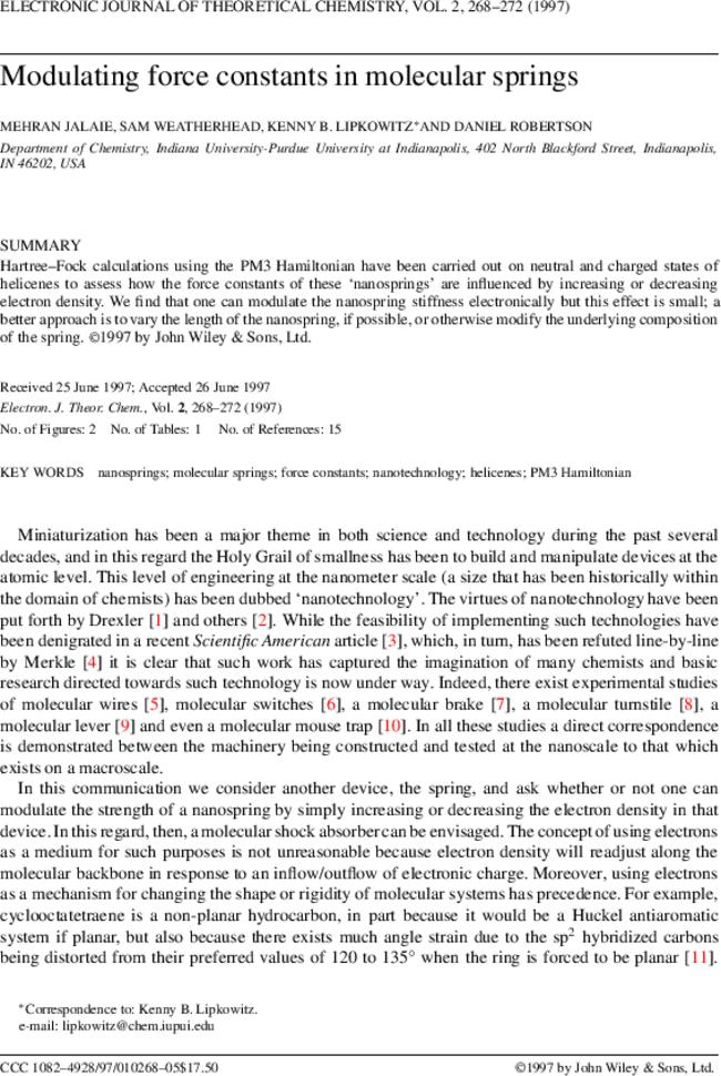 Modulating force constants in molecular springs