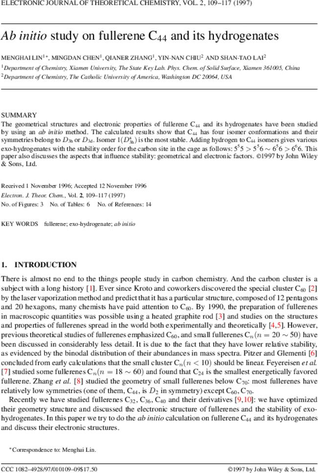 Ab initio study on fullerene C44 and its hydrogenates