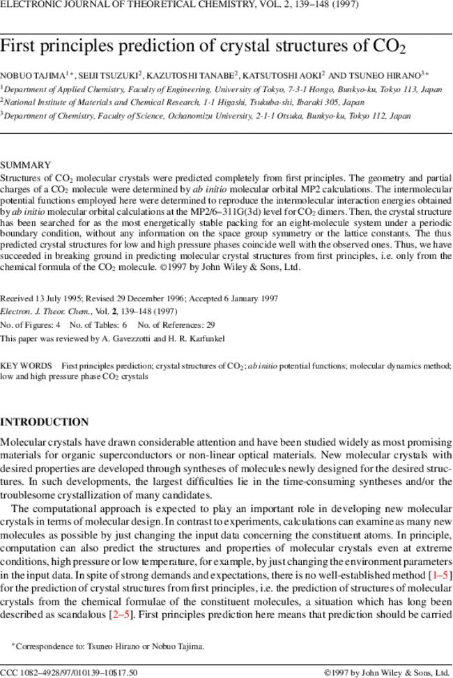 First principles prediction of crystal structures of CO2