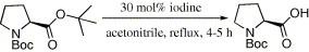 Chemoselective hydrolysis of tert-butyl esters in acetonitrile using molecular iodine as a mild and efficient catalyst