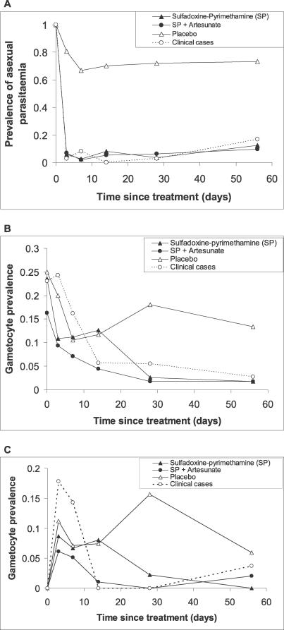 Gametocytaemia after drug treatment of asymptomatic Plasmodium falciparum.